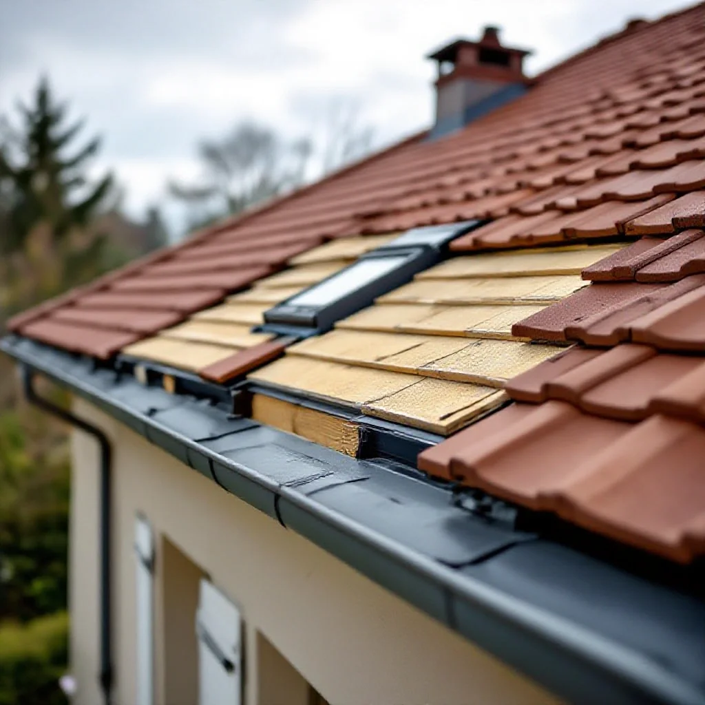 Coupe de toit illustrant la ventilation entre isolant et couverture