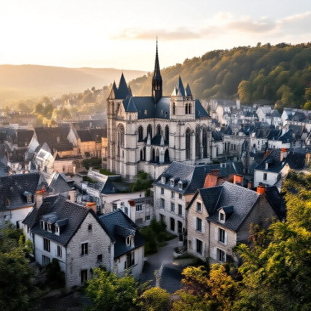 Cathédrale et maisons traditionnelles dans un centre historique classé